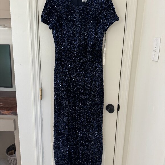 Calvin Klein Sequined Back-Slit Evening Gown - Picture 3 of 7